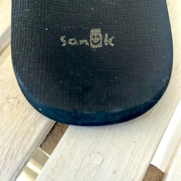 🏖SANUK☀️Blingy Circle Black Yoga Mat Flip Flops Size 10 - Picture 3 of 6